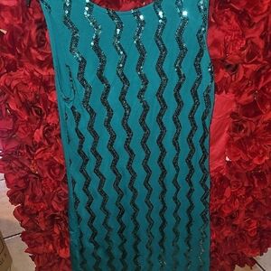 Planet Gold Couture NWT Turquoise Dress with Sequin Details Size Xlarge